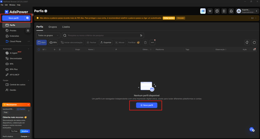 Como configurar proxy adspower novo perfil